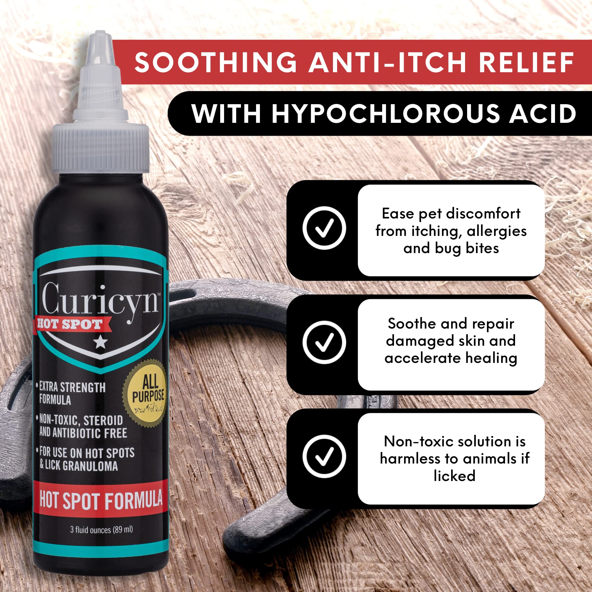 Curicyn Hot Spot Formula, Extra Strength Hot Spot Treatment for Dogs and Cats – Soothing Anti Itch Relief for Lick Granuloma, Dermatitis and Rash Eases Skin Irritation with Hypochlorous Acid (3 oz) - Image 3