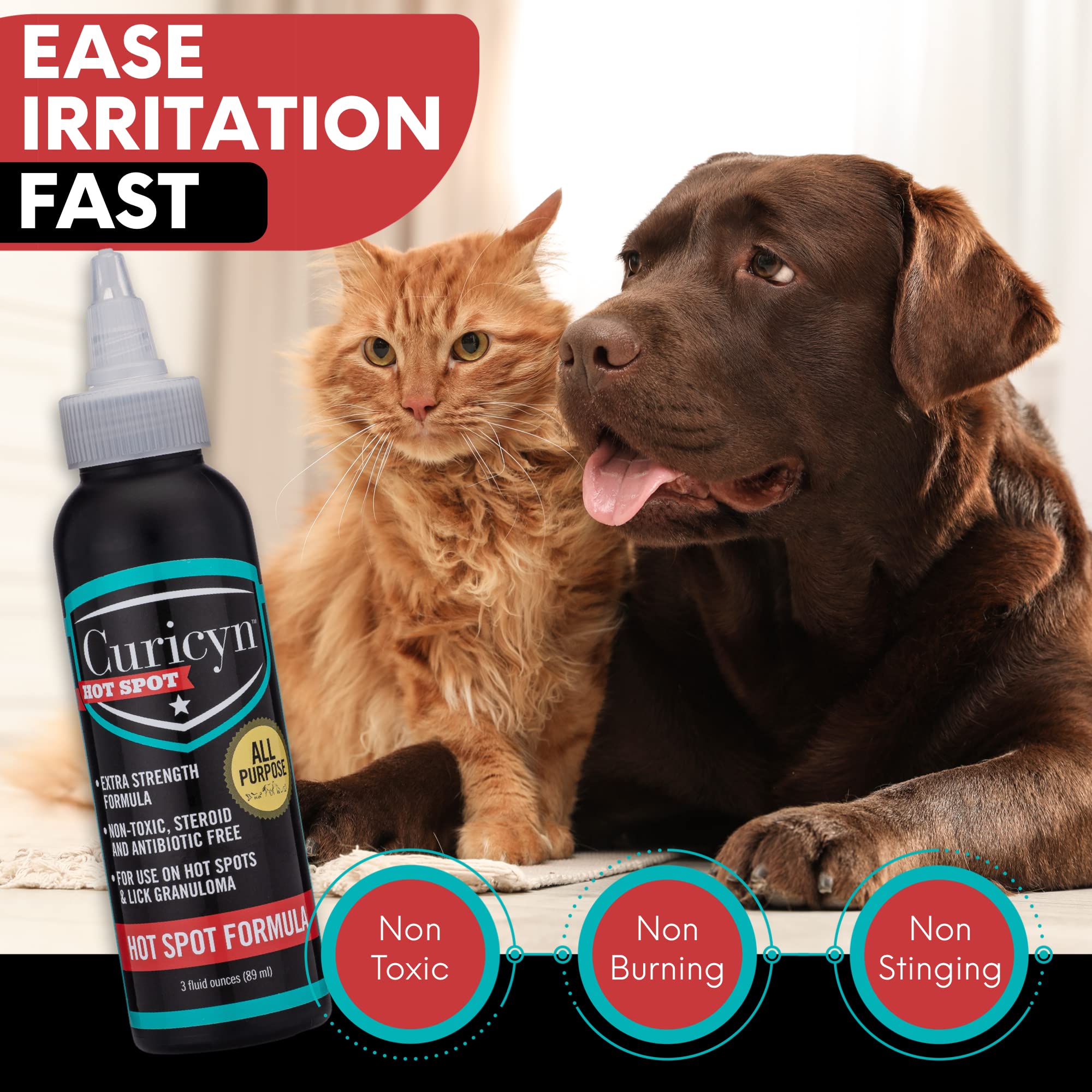 Curicyn Hot Spot Formula, Extra Strength Hot Spot Treatment for Dogs and Cats – Soothing Anti Itch Relief for Lick Granuloma, Dermatitis and Rash Eases Skin Irritation with Hypochlorous Acid (3 oz) - Image 6